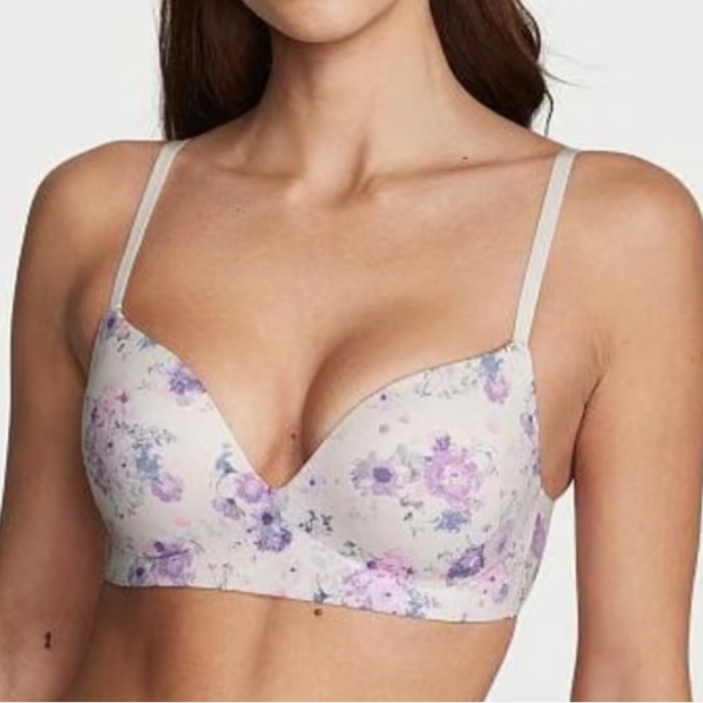 Victoria’s Secret Meadow Floral INCREDIBLE Soft Wireless Push-Up Bra 38 DDD 38F